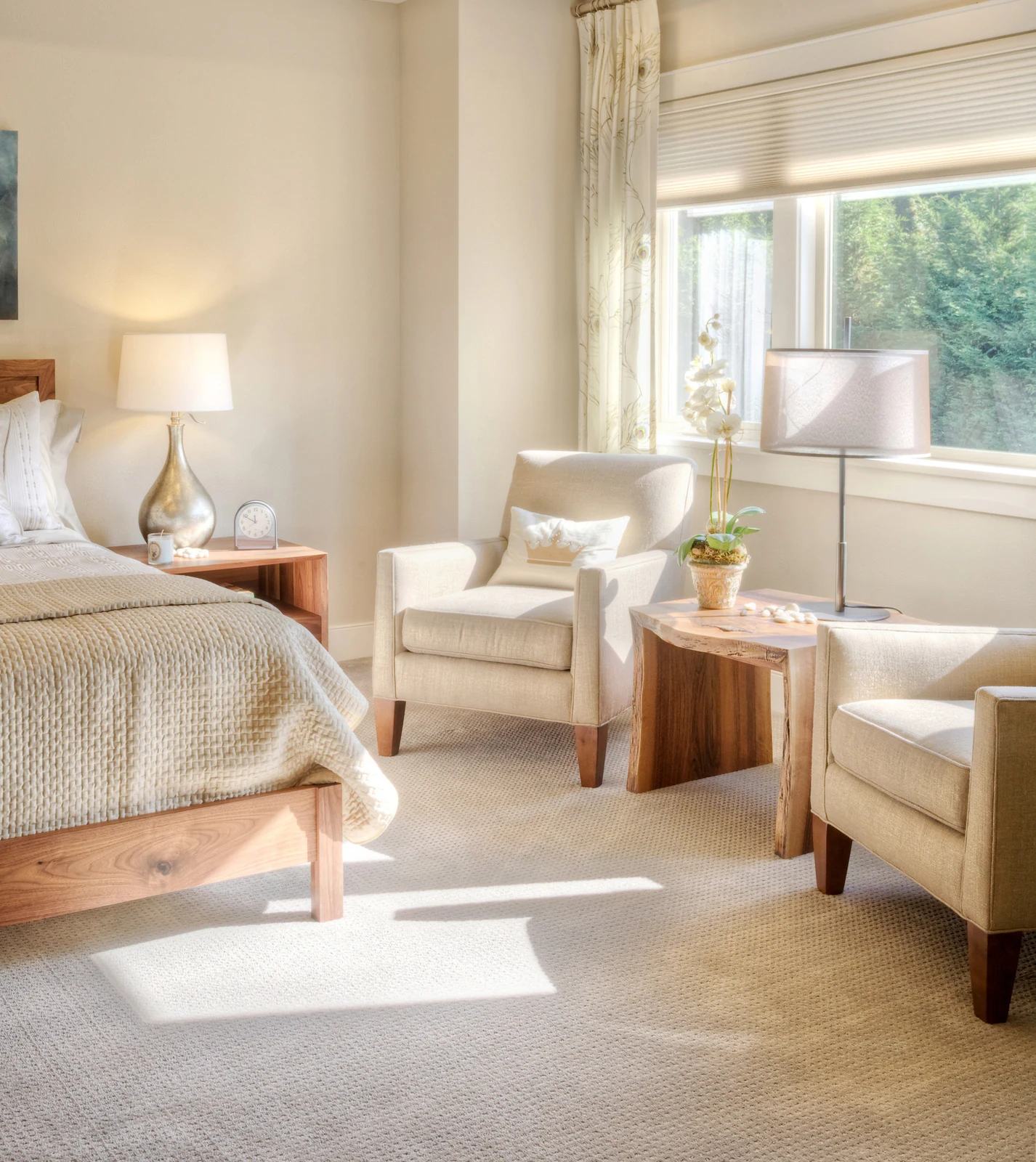 Comfortable living room prepared for guests